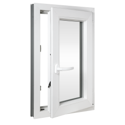 Plastic window | 60 x 80 cm (600 x 800 mm) | white | opening and tilting | right